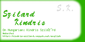 szilard kindris business card